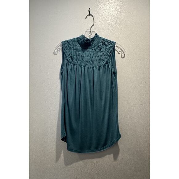 Sundance Women’s Size XS Everyday Essence Top Sleeveless Smocked Mock Neck - Picture 1 of 5